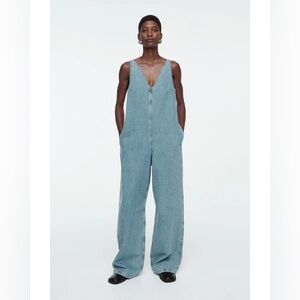 COS V-NECK DENIM JUMPSUIT size 2